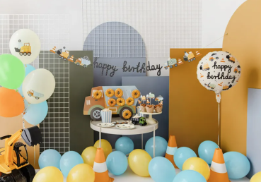 Preview: Latexballons - SET: Baufahrzeuge - je ø 30cm